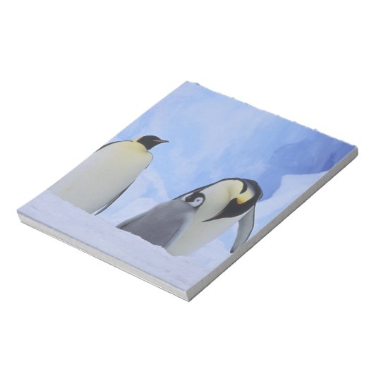 Antarctica. Emperor penguins & chick Notitieblok (Linkerzijde)
