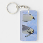 Antarctica. Emperor penguins & chick Sleutelhanger (Voorkant)