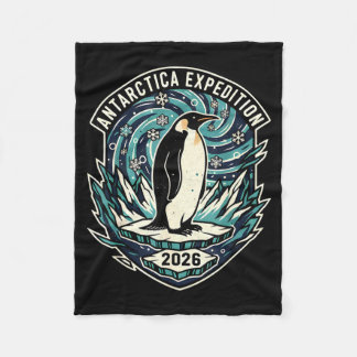 Antarctica Expeditie 2026 Retro Souvenir Pinguïn  Fleece Deken