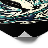 Antarctica Expeditie 2026 Retro Souvenir Pinguïn Poster (Hoek)