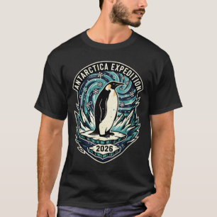 Antarctica Expeditie 2026 Retro Souvenir Pinguïn T-shirt