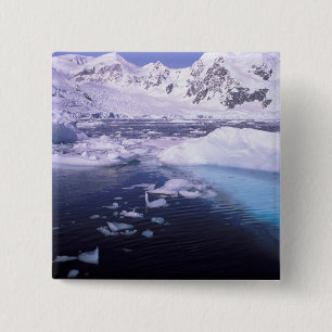 Antarctica. Expeditie door ijsscènes Vierkante Button 5,1 Cm