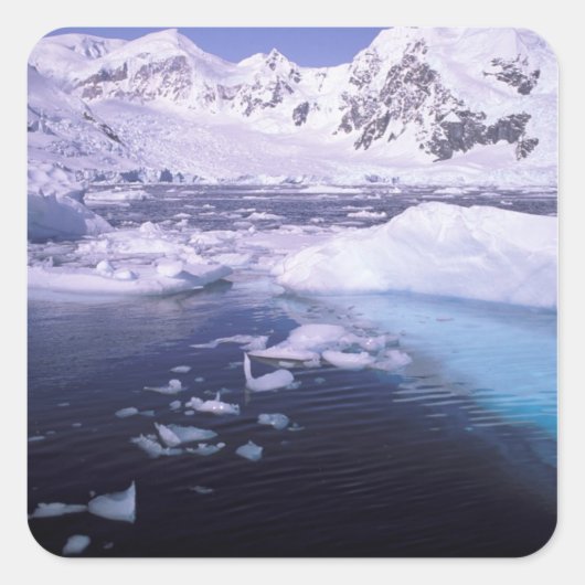 Antarctica. Expeditie door ijsscènes Vierkante Sticker (Voorkant)