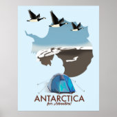 Antarctica For Adventure Travel poster map. (Voorkant)