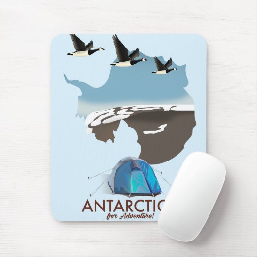 Antarctica For Adventure Travel poster map. Muismat (Met muis)