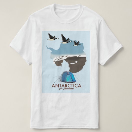 Antarctica For Adventure Travel poster map. T-shirt (Design voorkant)