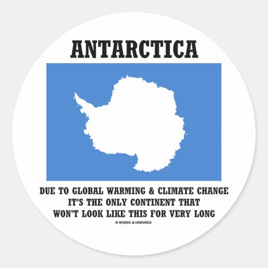Antarctica Global Warming Climate Change Continent Ronde Sticker (Voorkant)
