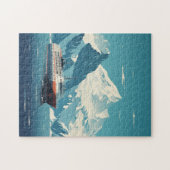 Antarctica IJsberg en schip Retro Reizen Poster Legpuzzel (Horizontaal)