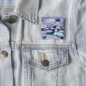 Antarctica, Ijsstroming. Vierkante Button 5,1 Cm (In situ)