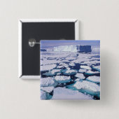 Antarctica, Ijsstroming. Vierkante Button 5,1 Cm (Voorkant /achterkant)