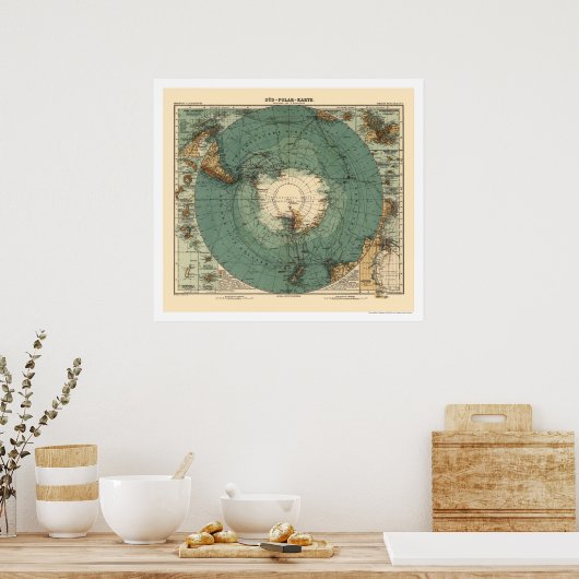 Antarctica-kaart 1912 poster (Keuken)