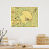 "Antarctica: kaart van 1932 Zuidpoolgebieden ... Poster (Keuken)