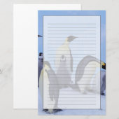 Antarctica, keizerspinguïns briefpapier (Voorkant / Achterkant)