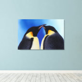 Antarctica, keizerspinguïns canvas afdruk (Insitu (Houten vloer))