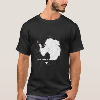 Antarctica: lengte- en breedtegraad t-shirt