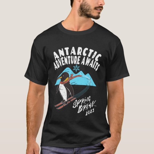 Antarctica Lente Break 2023 Pinguïn Sneeuwski T-shirt (Voorkant)