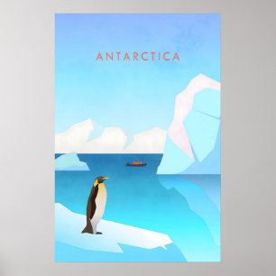Antarctica Minmale Reisposter Poster