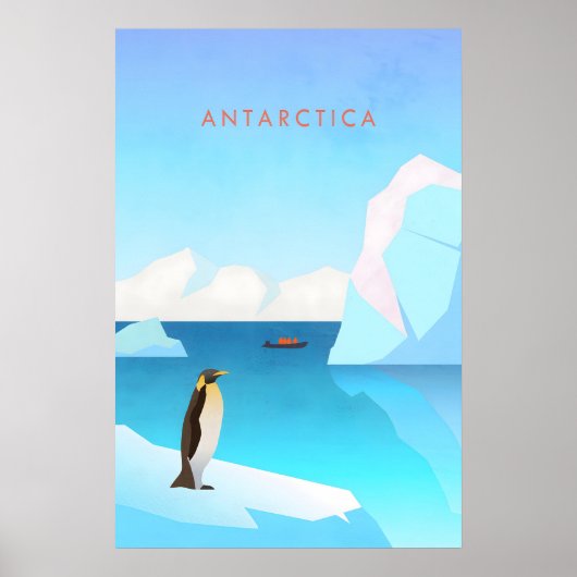 Antarctica Minmale Reisposter Poster (Voorkant)