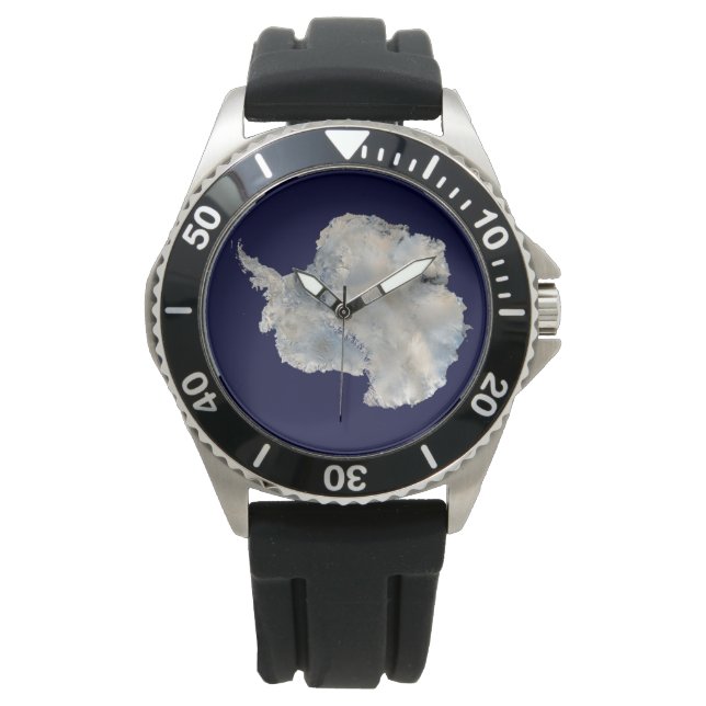 Antarctica (NASA blauwe marmer) Horloge (Voorkant)