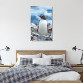 Antarctica. Neko Harbor. Ezelspinguïn Canvas Afdruk (Insitu (Slaapkamer))