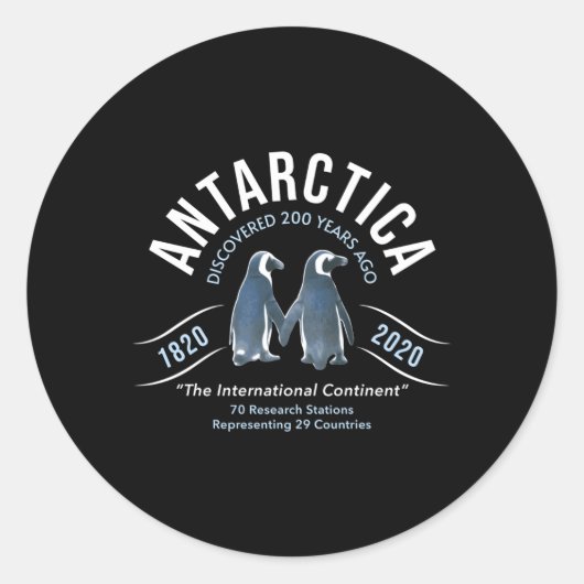 Antarctica ontdekt 200 jaar geleden wetenschappeli ronde sticker (Voorkant)