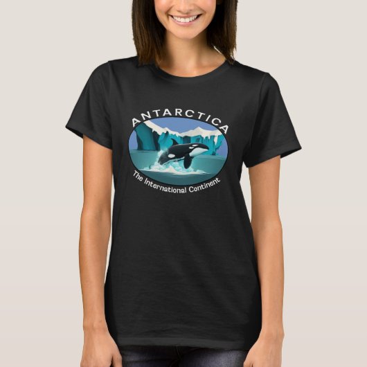 Antarctica Orca Whale Iceberg Cool Antarctic Souve T-shirt (Voorkant)