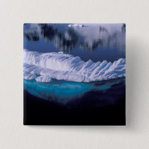 Antarctica, Paradise Bay. Ijsberg in kristal Vierkante Button 5,1 Cm