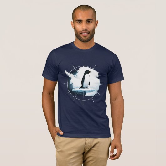 Antarctica Penguin Emblem – Polar Explorer Design T-shirt (Voorkant volledig)