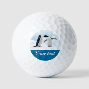 Antarctica Penguin op ijs gepersonaliseerde tekst Golfballen