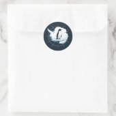 Antarctica Pinguïn Embleem – Poolreiziger Design Ronde Sticker (Tas)