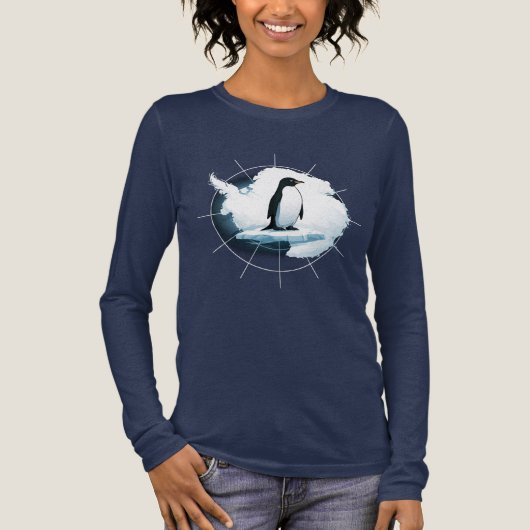 Antarctica Pinguïn Embleem – Poolreiziger Design Tri-Blend Shirt (Voorkant)