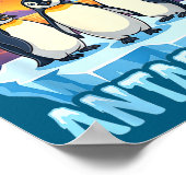 Antarctica Reis Souvenir Pinguïn Expeditie Poster (Hoek)