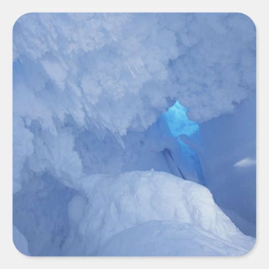 Antarctica, Ross Island, Cape Evans, Sneeuwgrot Vierkante Sticker (Voorkant)