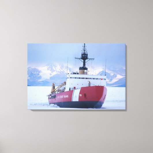 Antarctica, Ross Island, McMurdo Station, USCG Canvas Afdruk (Voorkant)