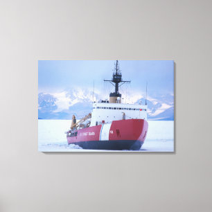 Antarctica, Ross Island, McMurdo Station, USCG Canvas Afdruk