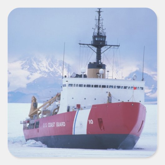 Antarctica, Ross Island, McMurdo Station, USCG Vierkante Sticker (Voorkant)