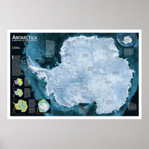 "Antarctica: Satellietkaart als een Poster