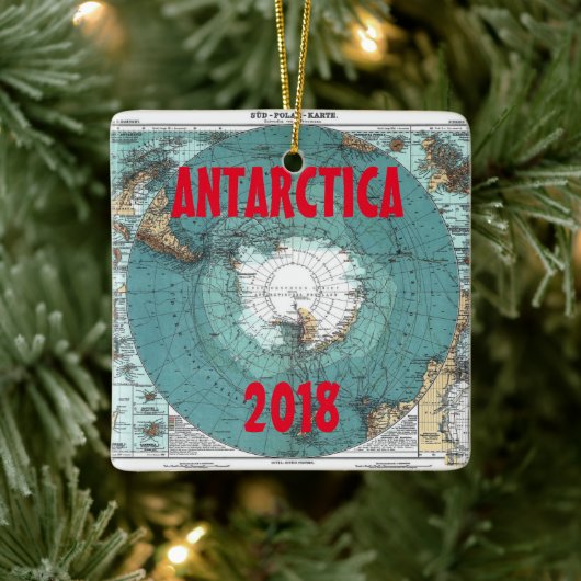 Antarctica Schilderachtig keramisch vierkant versi Keramisch Ornament (Boom)