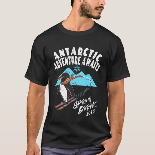 Antarctica Spring Break 2023   Penguin Snow Ski T-shirt (Voorkant)