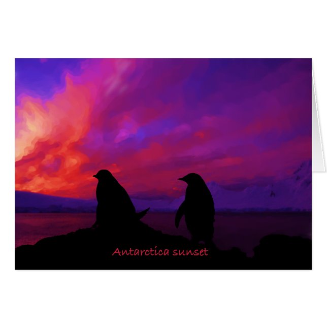 Antarctica Sunset Card (Voorkant Horizontaal)