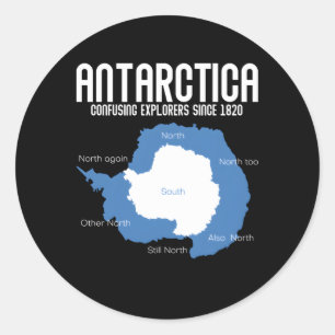 Antarctica verwarrende ontdekkingsreizigers sinds ronde sticker