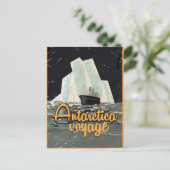 Antarctica vintage reisposter briefkaart (Staand voorkant)