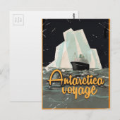 Antarctica vintage reisposter briefkaart (Voorkant / Achterkant)