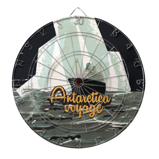 Antarctica vintage reisposter dartbord (Voorkant)