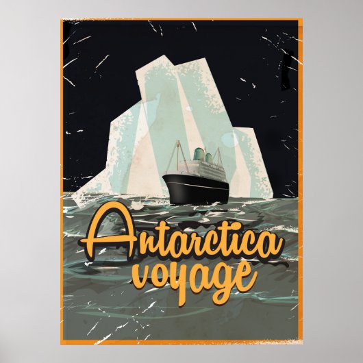 Antarctica vintage reisposter poster (Voorkant)