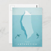 Antarctica Vintage Travel Poster - Art Briefkaart (Voorkant / Achterkant)