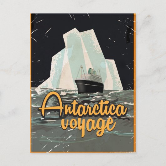 Antarctica Vintage Travel poster Briefkaart (Voorkant)