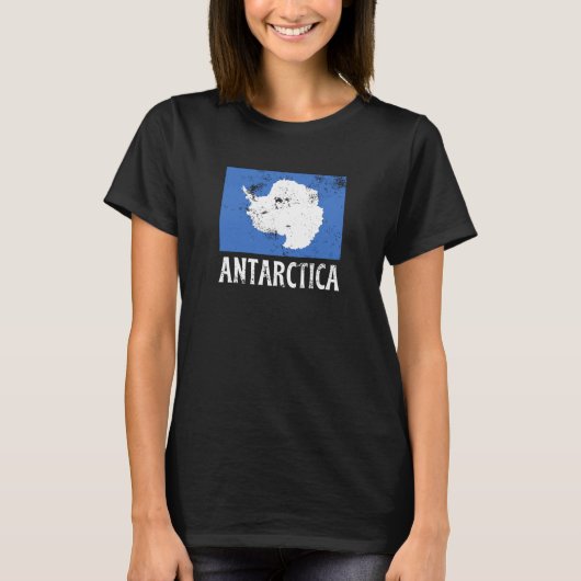 Antarctica vintage vlag t-shirt (Voorkant)