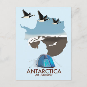 Antarctica Voor Avontuur Reizen poster kaart. Briefkaart
