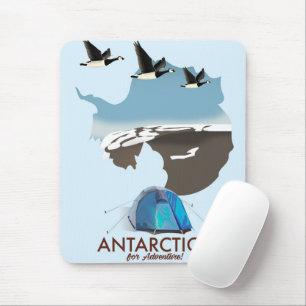 Antarctica Voor Avontuur Reizen poster kaart. Muismat